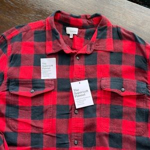 NWT Sonoma flannel button up - red and black